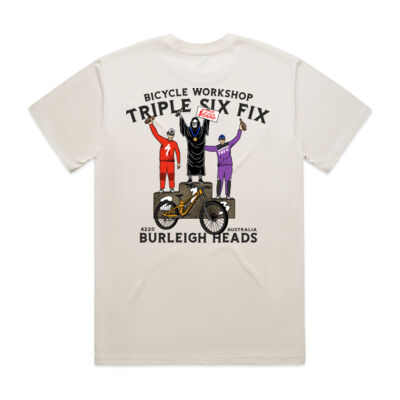 “THE CHAMP" - HEAVY  OFF WHITE TEE - TRIPLE SIX FIX MERCH. Thumbnail